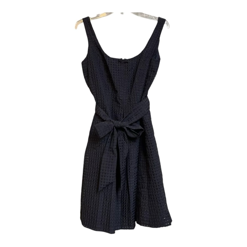 ANNE KLEIN Women’s Size Large Black Organza Pleated Sleeveless Knee Dress